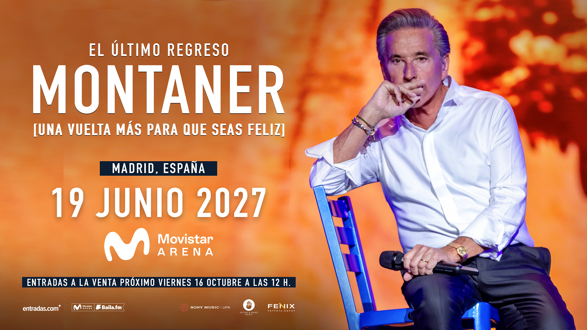 Ricardo Montaner regresará al Movistar Arena de Madrid en junio de 2027