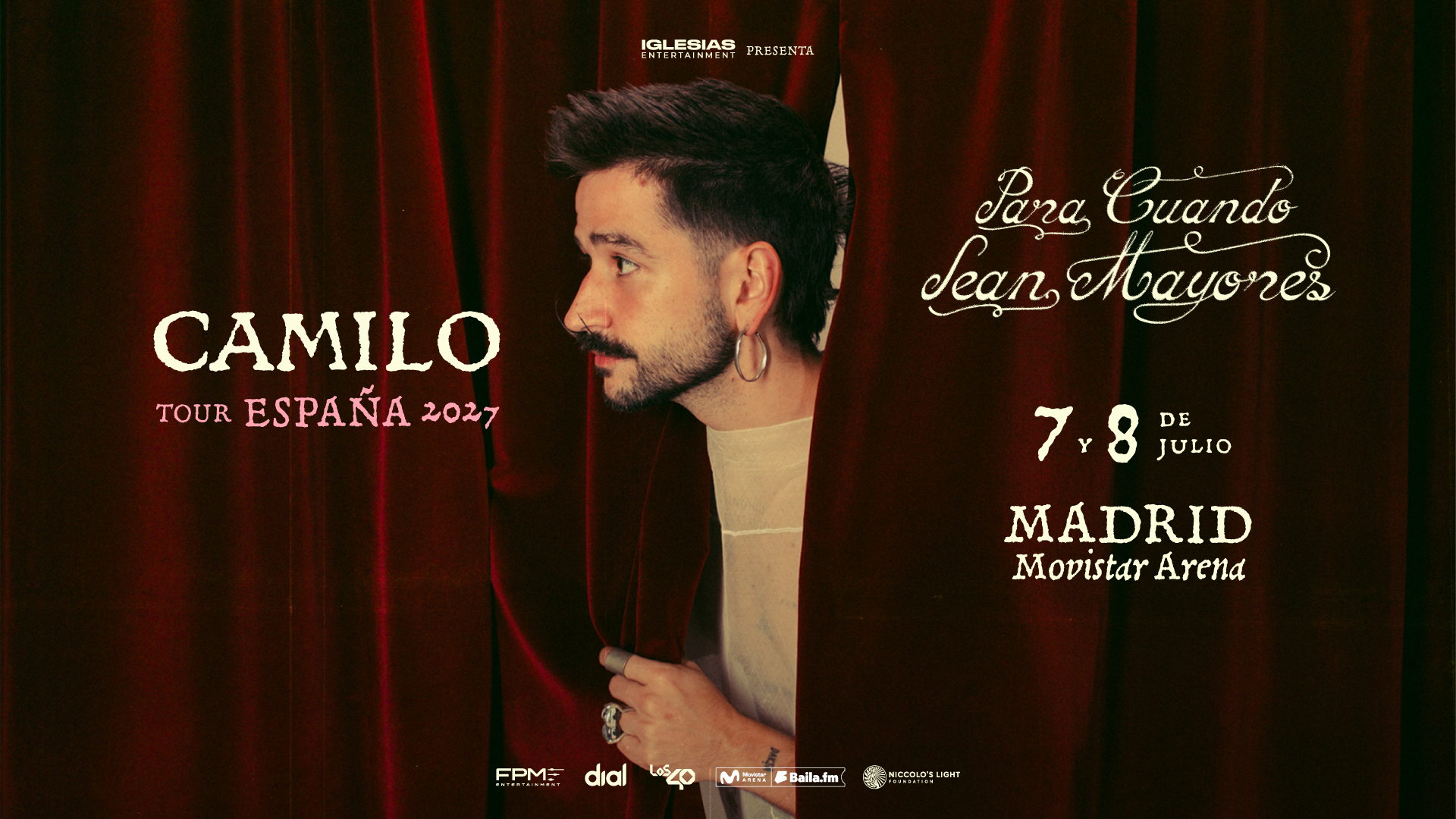 Camilo presenta ‘Para Cuando Sean Mayores’ en el Movistar Arena de Madrid los días 7 y 8 de julio
